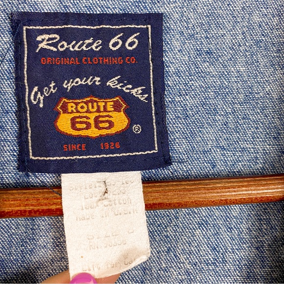 Y2K Route 66 Sleeveless Denim Collared 100% Cotton Zip Up Dress Size 8 Medium - Picture 3 of 6